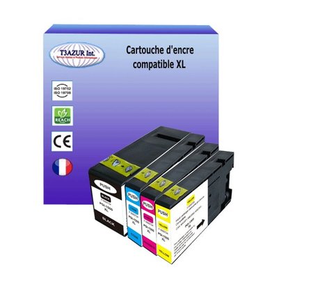 4 Cartouches compatibles avec Canon PGI1500XL(1Bk/1C/1M/1Y) - T3AZUR