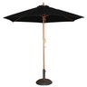 Parasol de terrasse à poulie noir professionnel de 3 m - bolero - bois x2520mm