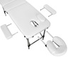 Tectake Table de massage Pliante 3 Zones Aluminium Portable + Housse - blanc