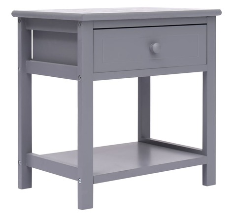 Vidaxl table de chevet gris 40x29x42 cm bois de paulownia
