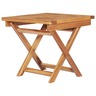 Vidaxl chaise longue avec table et coussin bois de teck solide