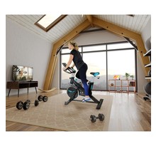 Vélo spinning super sprinter - exercice bike avec roue d'inertie 18kg  et résistance manuelle magnétique - cardio et fitness tra
