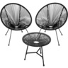 Tectake ensemble table et chaises de jardin santana - noir