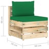 Vidaxl canapé de jardin 3 places avec coussins bois imprégné de vert