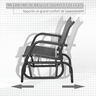 Fauteuil à bascule de jardin rocking chair design contemporain métal textilène noir