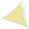 Voile d'ombrage triangulaire grande taille 6 x 6 x 6 m polyester imperméabilisé haute densité 160 g/m² sable