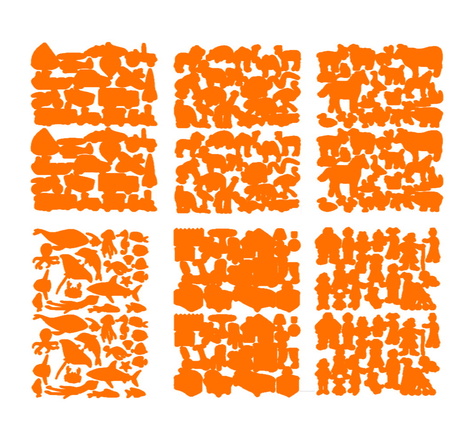 Loisirs Créatifs Enfants - 6 Planches Gommettes Basiques - Multiformes Orange