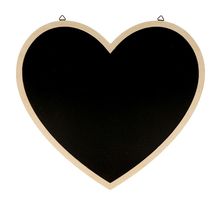 Tableau noir coeur avec bordure bois 30 x 27 x 0,5 cm