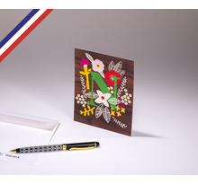Carte simple Bouton d'or créée et imprimée en France - La lettre N