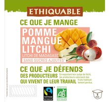 Ethiquable Compote pomme mangue litchi bio