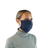 Lot de 5 masques de protection visage réutilisable, lavable 50 fois 3 couches en tissu - Bleu marine - Certifié UNS1