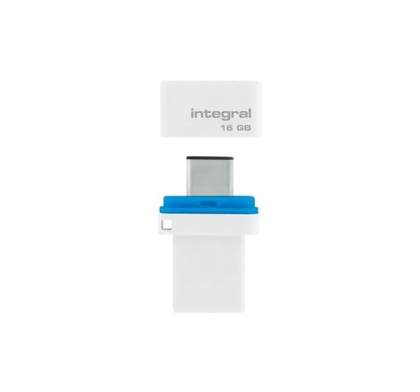 INTEGRAL Clé 16 Go USB 3.1 & Type-C Fusion double Connecteur pour Sauvegarde de Données entre Smartphones, PC, Macs, Tablettes U
