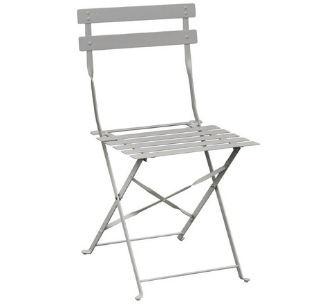 Chaise de terrasse en acier gris - lot de 2 -  - acier 387x471x800mm