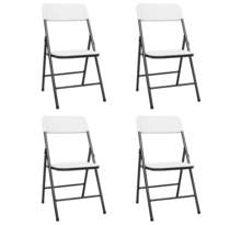 Vidaxl chaises de jardin pliables 4 pcs pehd blanc