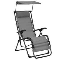 Vidaxl chaise pliable de terrasse textilène gris