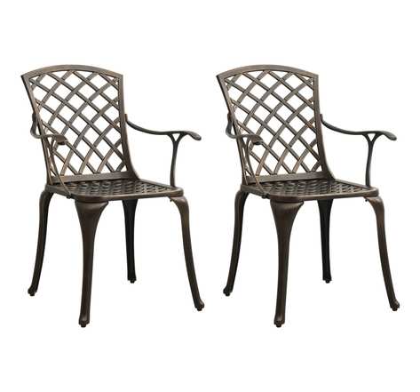 Vidaxl chaises de jardin 2 pcs aluminium coulé bronze