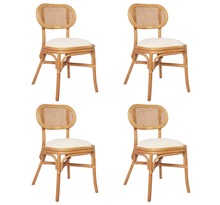 Vidaxl chaises de salle à manger 4 pièces lin