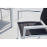 L'Intemporel : Salon de jardin blanc extensible en aluminium 8 places textilène