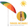 Parasol inclinable rond Ø 220 cm tissu polyester haute densité anti-UV mât démontable alu sac de transport inclu multicolore