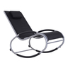 Fauteuil chaise longue à bascule design contemporain dim. 120L x 61l x 88H cm alu. polyester noir