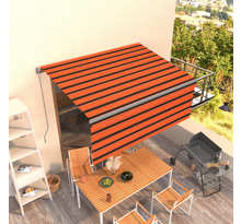 vidaXL Auvent rétractable manuel avec store 3,5x2,5 m Orange et marron