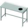 Table centrale inox avec trou vide-ordure à droite - profondeur 600 - stalgast - 1300x600 x600xmm