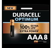 Duracell - nouveau piles alcalines aaa optimum  1.5 v lr03 mx2400  paquet de 8