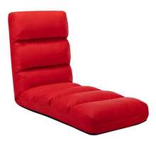 Vidaxl chaise pliable de sol rouge similicuir