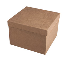 Boîte papier-mâché FSC Recycled 100%, 15,5x15,5x10,5cm, Carrée