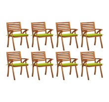 Vidaxl chaises de jardin avec coussins 8 pcs bois d'acacia solide