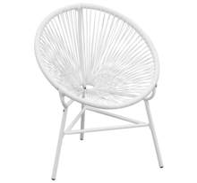Vidaxl chaise de jardin en corde forme de lune résine tressée blanc