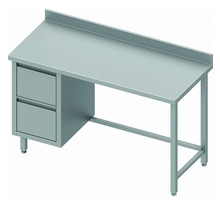 Table inox adossée professionnelle avec tiroir - gamme 800 - stalgast - 1400x800