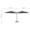 Vidaxl parasol double avec mât en acier anthracite 600 cm
