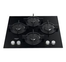 HOTPOINT- HAGS61SBK - Table de cuisson gaz - 4 foyers - 7300W - L55.8 x l48.3cm -Noir