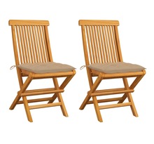 Vidaxl chaises de jardin avec coussins beige 2 pcs bois de teck massif