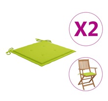 vidaXL Coussins de chaise de jardin 2 pcs Vert vif 40x40x3 cm Tissu