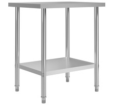 Vidaxl table de travail de cuisine 80x60x85 cm acier inoxydable
