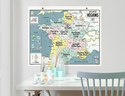 Carte murale France régions - H 68,5 x L 84 cm