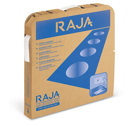 Point adhésif en boîte distributrice RAJA adhésivité forte (colis de 1000)