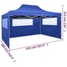 vidaXL Tente de réception pliable avec 3 parois 3x4 m Acier Bleu