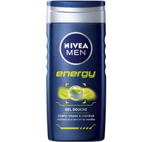Nivea Men Gel Douche Energy Corps Visage & Cheveux Vivifiant et à l’Extrait de Menthe 250ml (lot de 6)