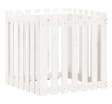 vidaXL Jardinière avec design de clôture blanc 70x70x70 cm pin massif