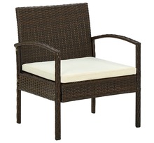 Vidaxl chaise de jardin avec coussin résine tressée marron