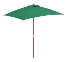 Vidaxl parasol avec mât en bois 150 x 200 cm vert