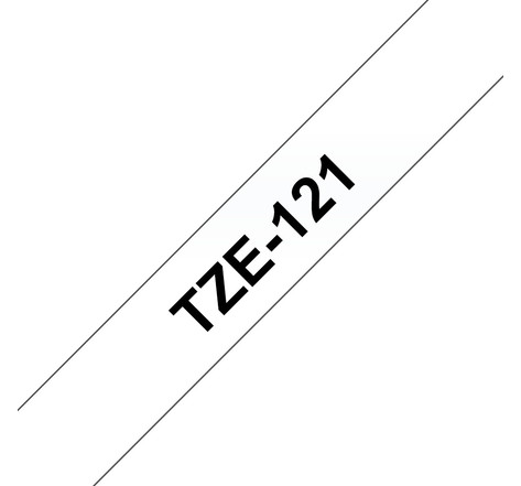 Cartouche ruban etiqueteuse 9mm noir et transparent tze-121