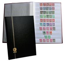 PERFECTA : Classeur fixe pour timbres (Grand modèle-Pages Blanches-48p. Noir)