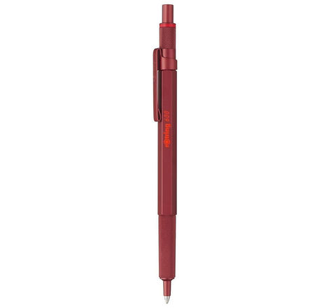 Rotring 600 stylo bille, rouge, recharge noire pointe moyenne
