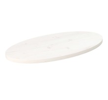 vidaXL Dessus de table blanc 60x30x2 5 cm bois de pin massif ovale