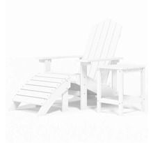 vidaXL Chaise de jardin Adirondack repose-pied table PEHD Blanc