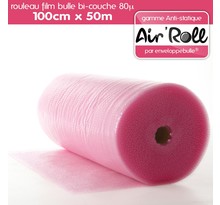 1 rouleau de film bulle d'air largeur 100cm x longueur 50m  - gamme air'roll antistatique